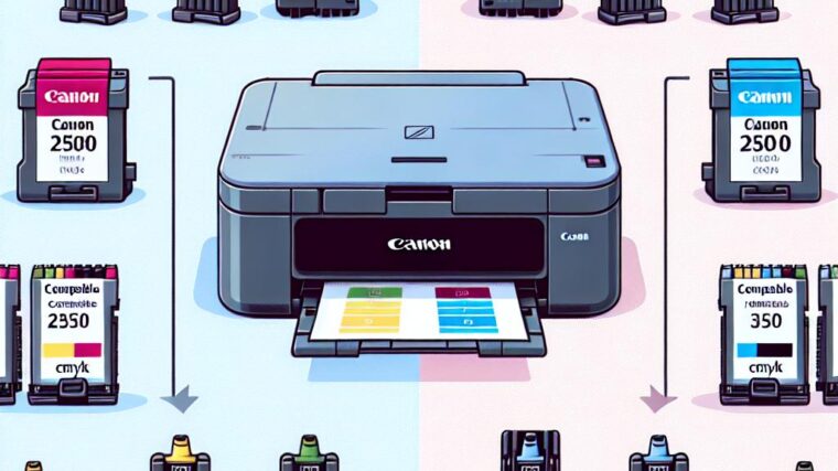Porównanie tuszów Canon 2500 CMYK: zamienniki versus oryginalne