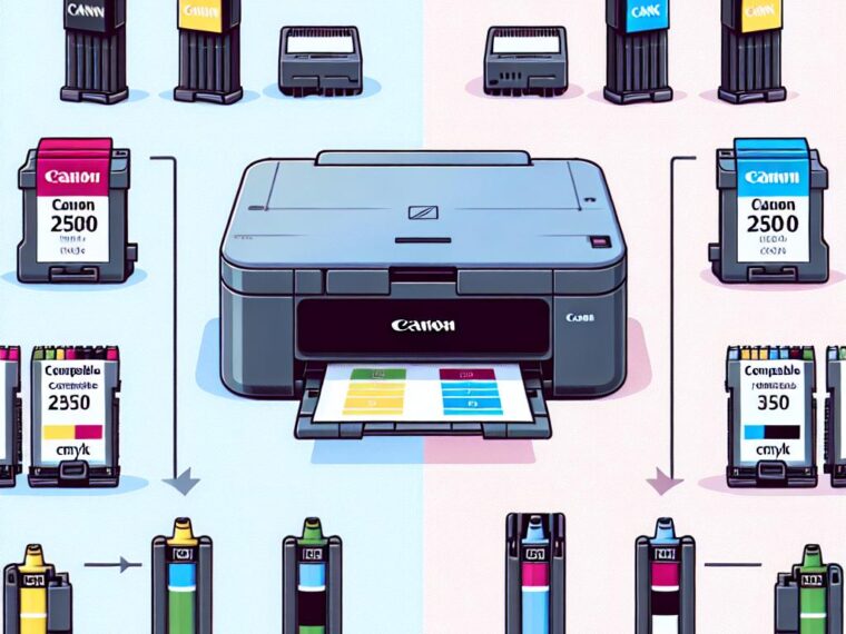 Porównanie tuszów Canon 2500 CMYK: zamienniki versus oryginalne